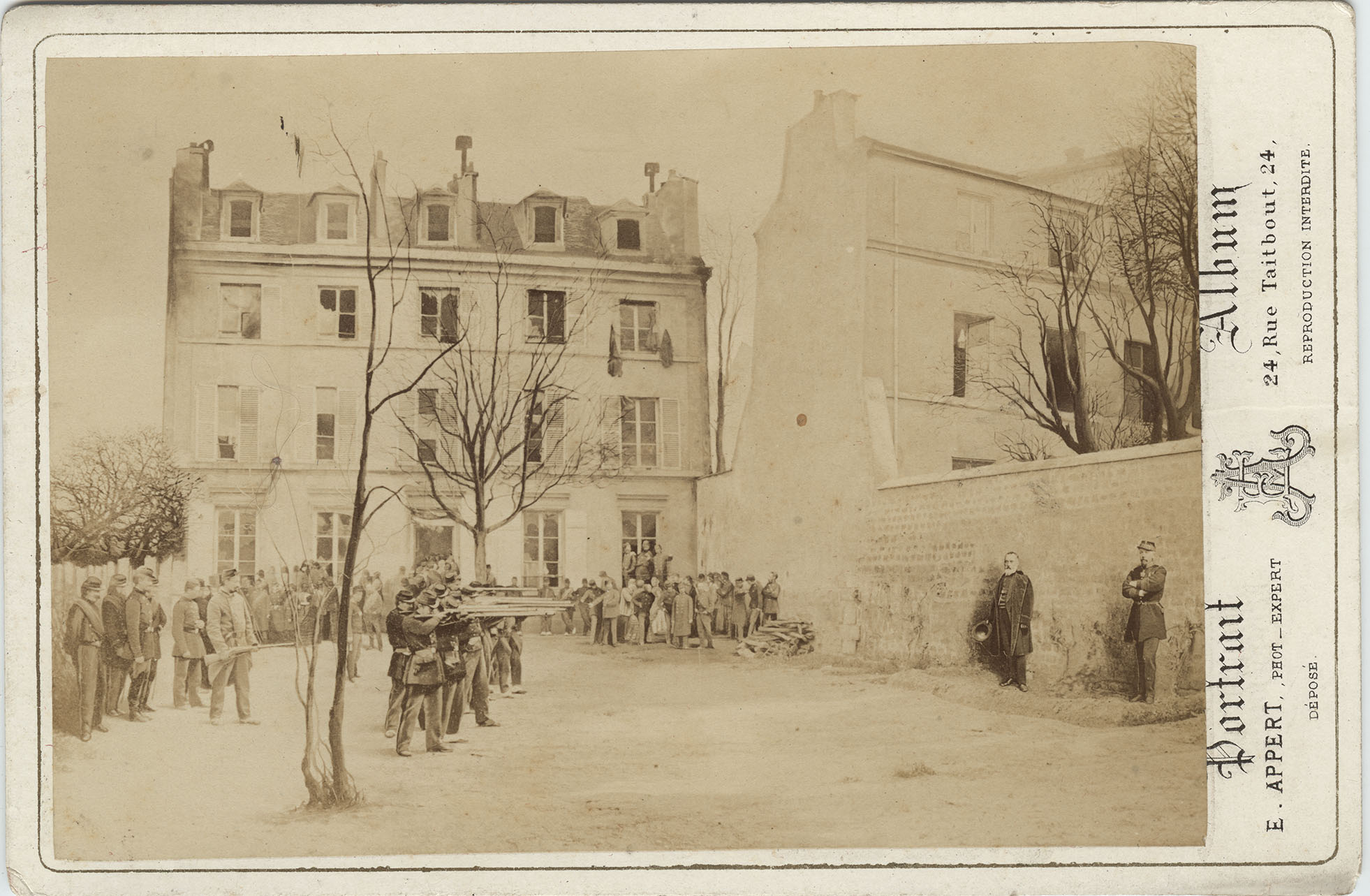 Photomontage of the execution of Generals Clément Thomas and Jules Lecomte, by Ernest Eugène Appert. 1871. FBS Foundation