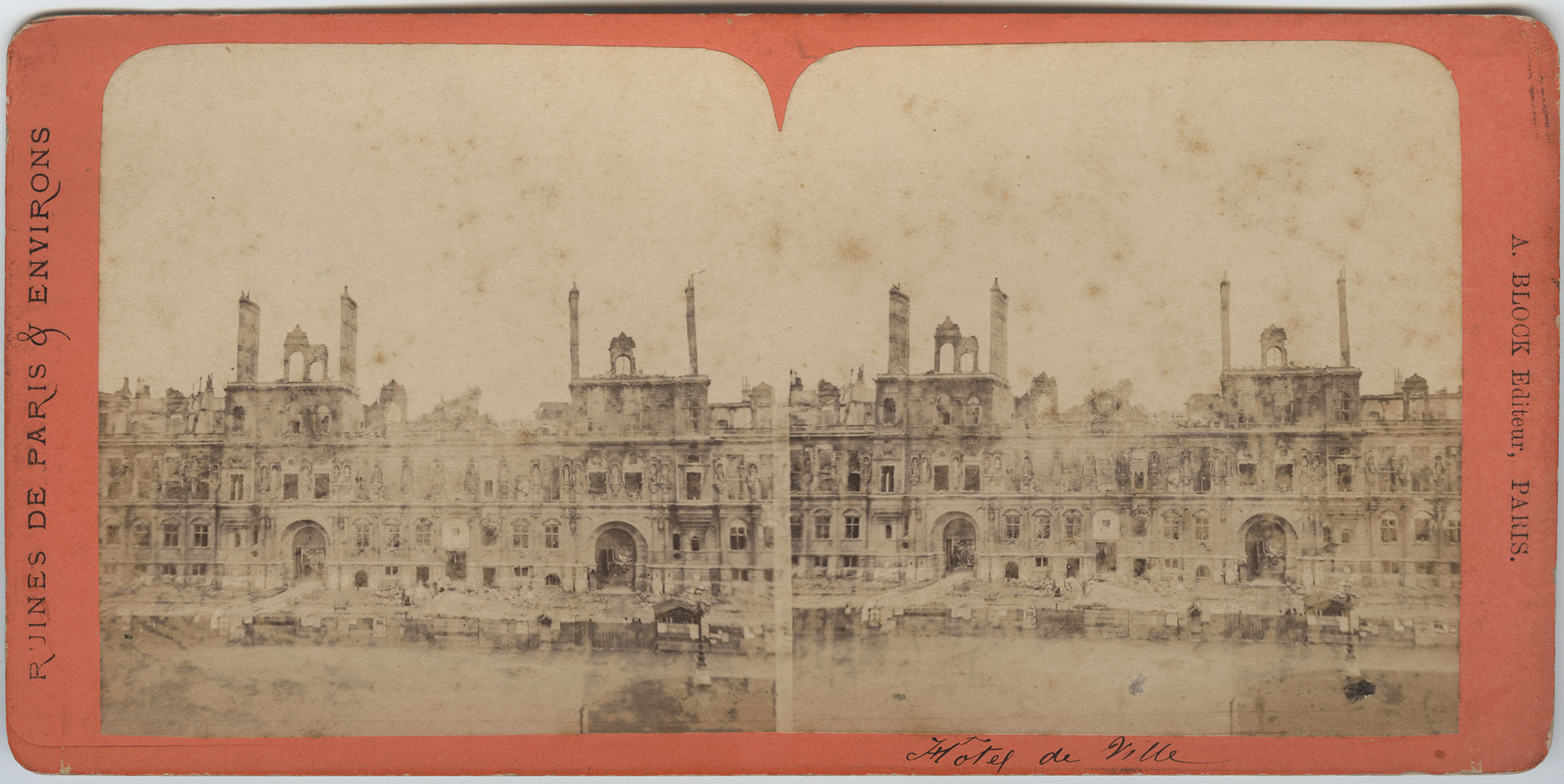 Burnt-down town hall. Photograph by A. Block. 1871. FBS Foundation